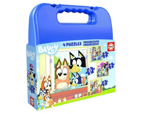 MALETA PUZZLES PROGRESIVOS BLUEY 12-16-20-25 EDUCA 19830 (Espera 4 dias)